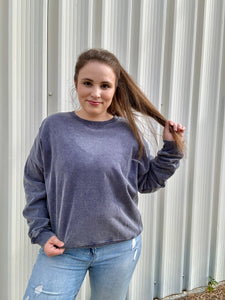 Drop Shoulder Acid Wash Sweatshirt