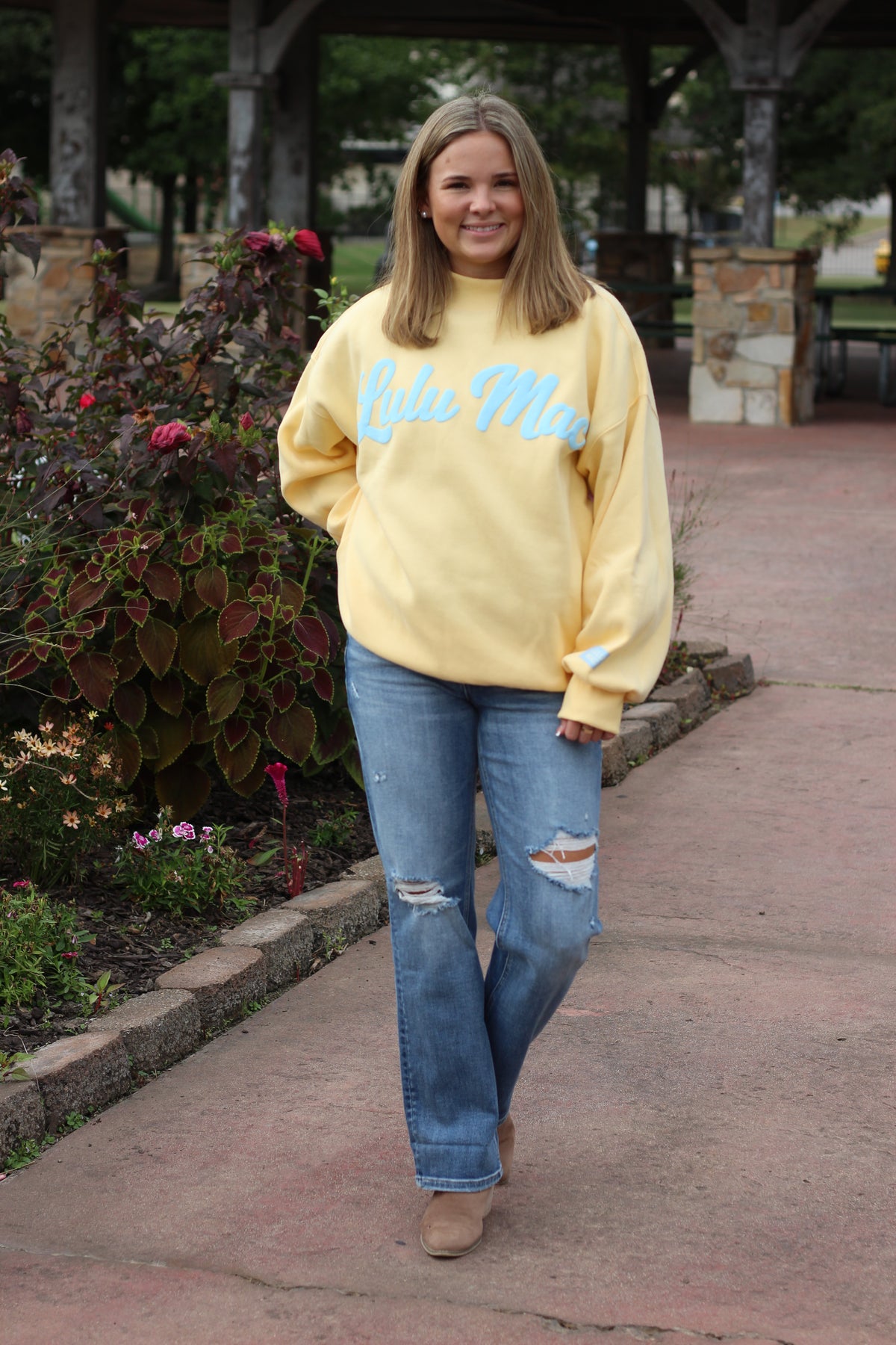 Lulu Mac Script Mock Neck Sweatshirt