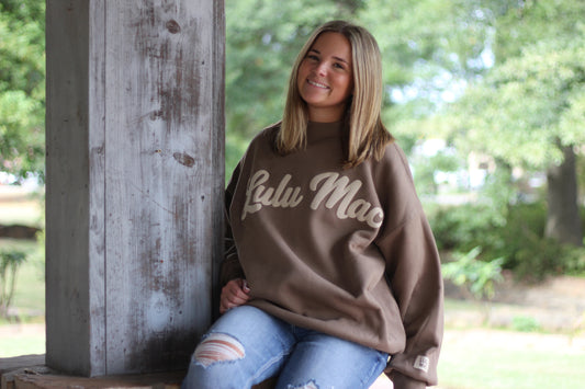 Lulu Mac Script Mock Neck Sweatshirt