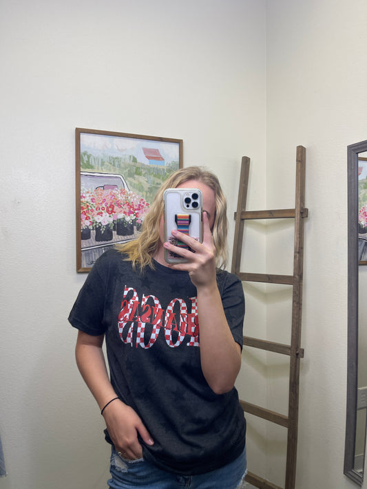 Star Print Checkered Hogs Tee