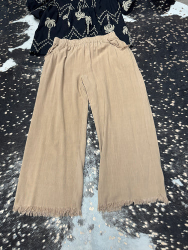 Katie Frayed Hem Wide Leg Pants
