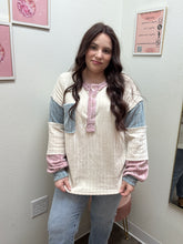 Load image into Gallery viewer, Colorblock Henley Sweater