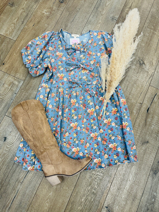Blush & Bloom Denim Dress