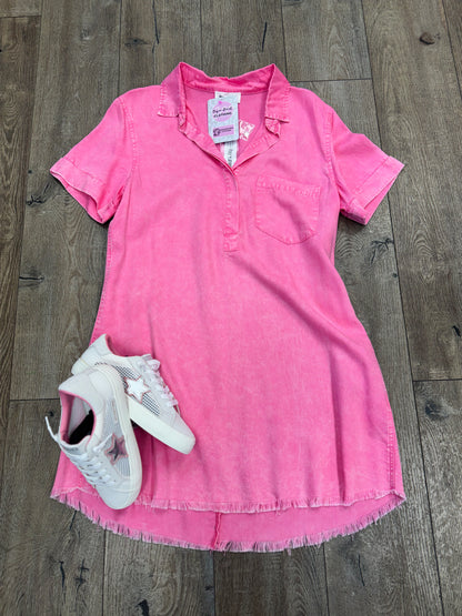 Washed Denim Shirt Dress