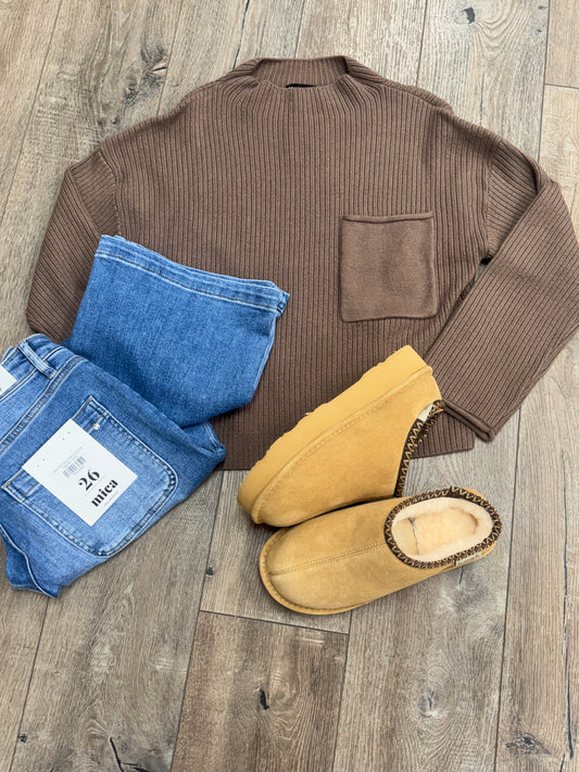 Hazel Hollow Mock Neck Sweater