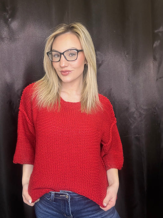 Dolman Sleeve Knitted Sweater