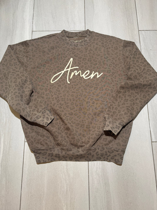 Amen Leopard Comfort Colors Sweatshirt