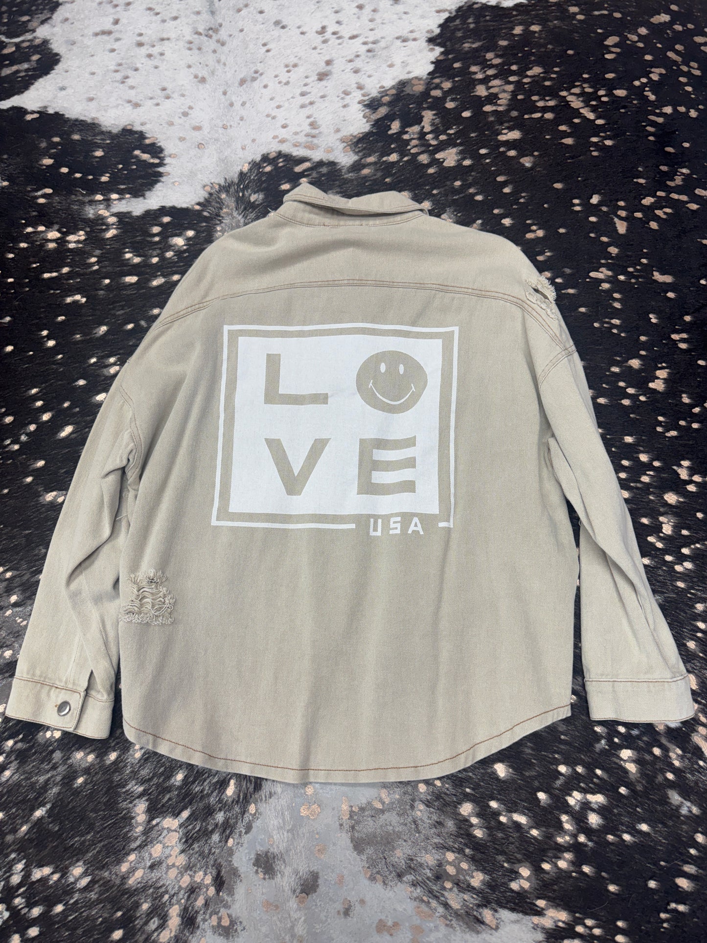 Mineral Washed Love Smile Jacket