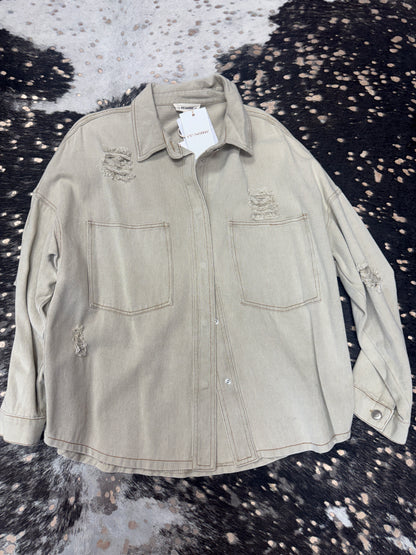 Mineral Washed Love Smile Jacket