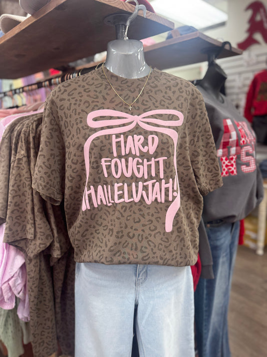 Hard Fought Hallelujah Leopard Tee