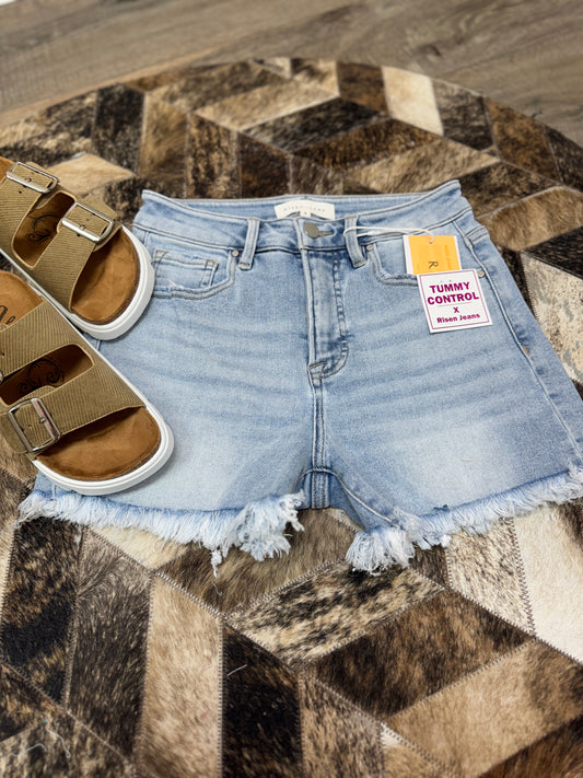 Maggie TC HR Fray Hem Shorts