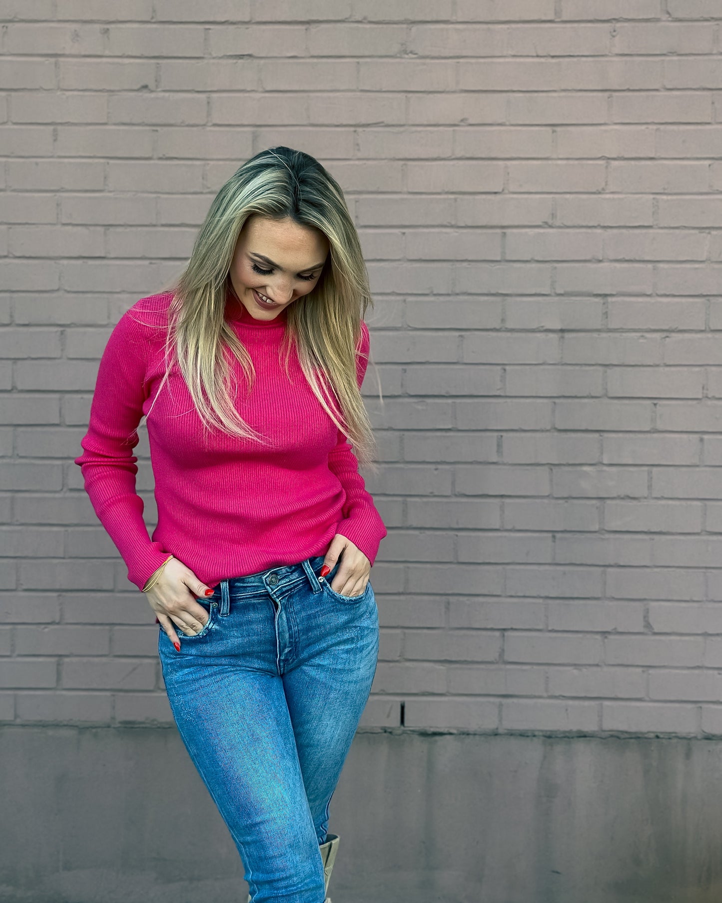 Mock Neck Long Sleeve Sweater