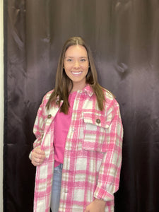 Pink Plaid Shacket