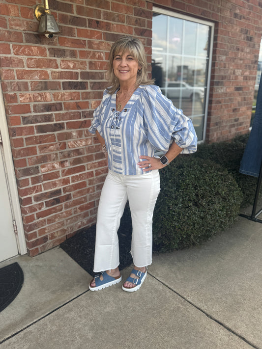 Whispering Waves Eyelet Top