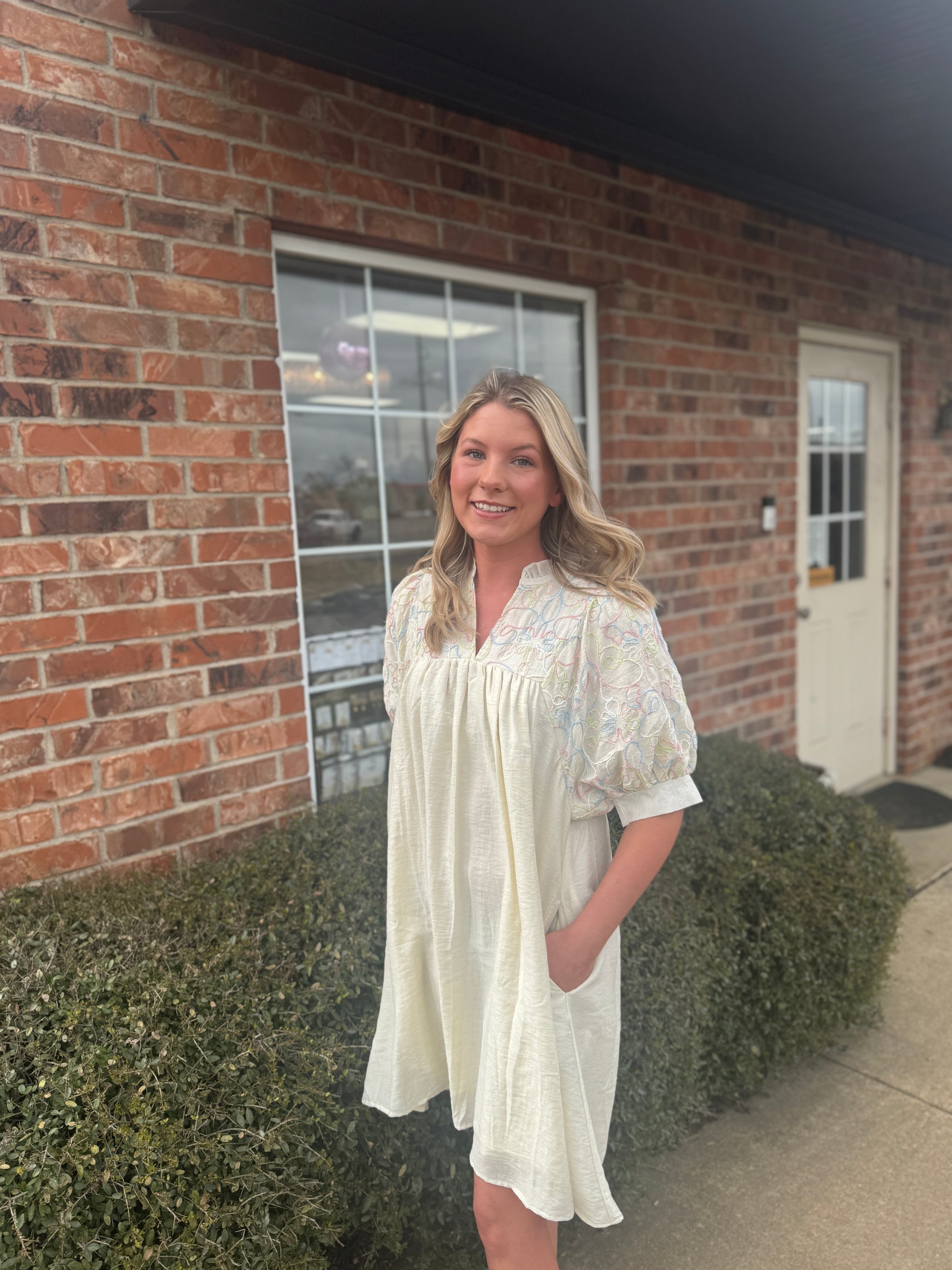 Enchanted Bloom Embroidered Dress – Sugar Creek Clothing LLC