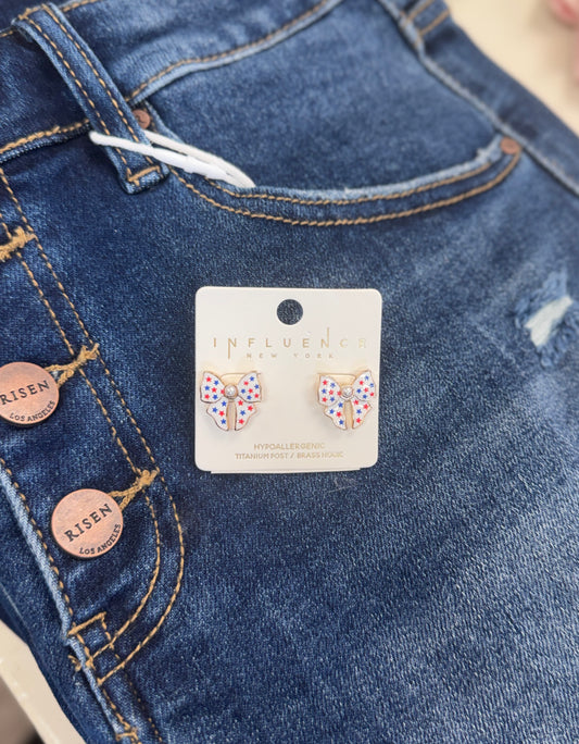USA Bow Earrings