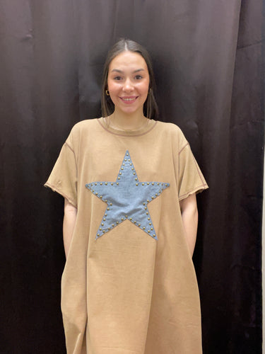 Lucky Star Patch T-Shirt Dress