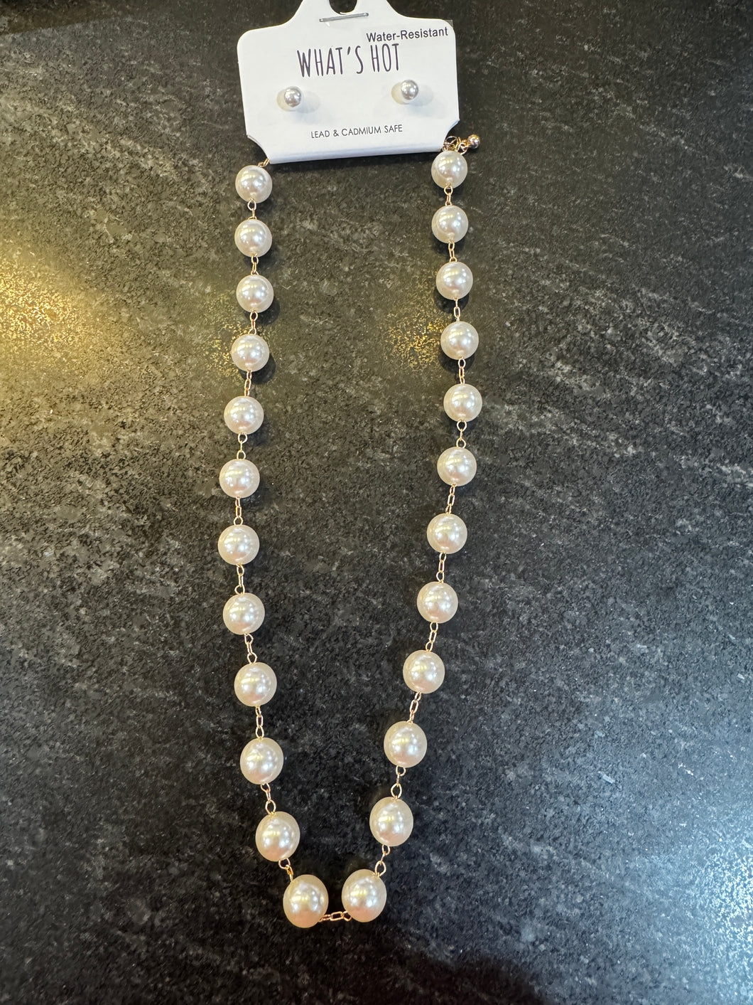 Beaded Pearl Chain Necklace