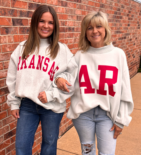 AR/ARKANSAS Reversible Mock Neck Sweatshirt