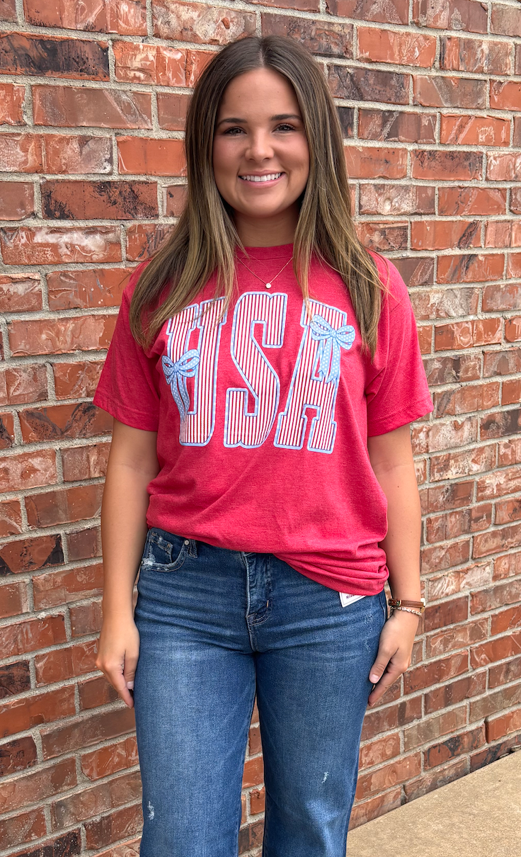 Red USA Tee