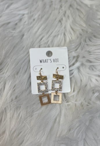 Clarity Square Cascading Earrings