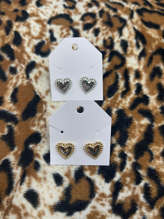 Textured Heart Studs