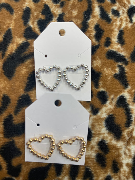 Textured Heart Earrings