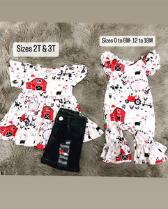Red Barn Top and Shorts Set