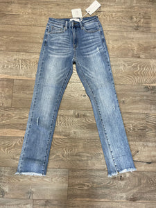Risen Cuffed Slim Straight Jeans
