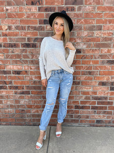 Two Toned Sweater Top