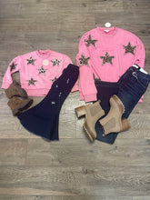Load image into Gallery viewer, Kids Washed Leopard  Star Sweatshirt
