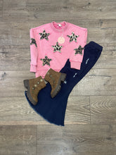 Load image into Gallery viewer, Kids Washed Leopard  Star Sweatshirt