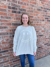 Load image into Gallery viewer, Smiley Face Printed Mineral Washed Sweatshirt