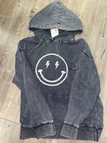 Smiley Face Mineral Wash Hoodie