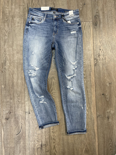 Judy Blue Mid-Rise Destroyed Boyfriend Jeans