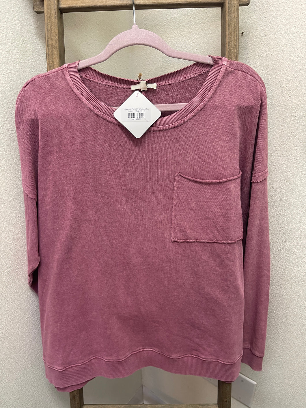 Magenta Plum Oil Washed Top
