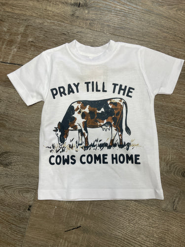 Kids Pray Till The Cows Come Home Tee