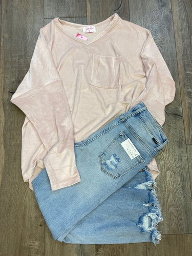 Blushing Over You Velvet Top