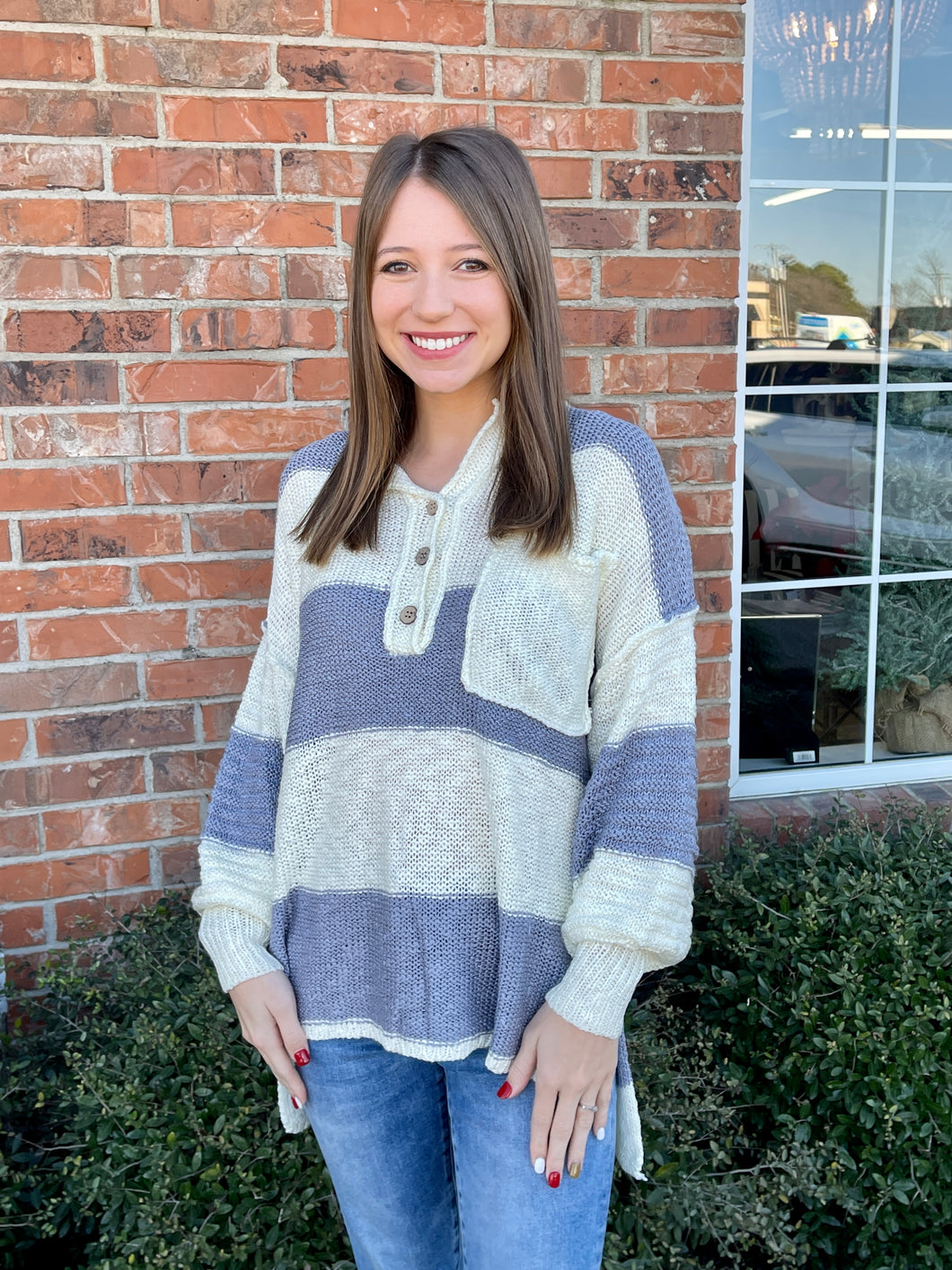 Fearless Button Detail Sweater